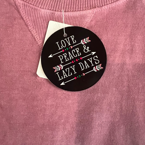 Peace, Love, and Lazy Days Pink Gradient Sweatshirt - Picture 3 of 4